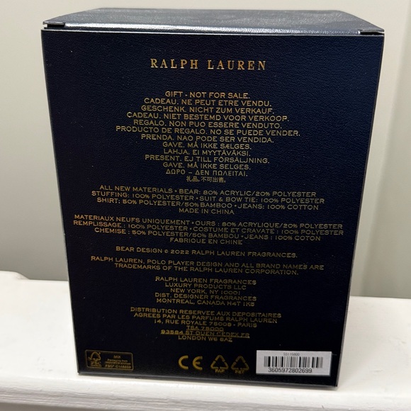 Ralph Lauren Polo Bear L'OURS Wearing a Black Tux Tuxedo New Toy Collectible - Picture 3 of 3